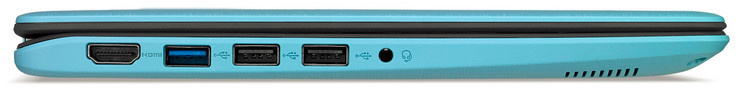 Linke Seite: HDMI, USB 3.1 Gen 1 (Typ A), 2x USB 2.0 (Typ A), Audiokombo