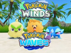 Banner mit den Startern aus Pokémon Winds and Waves.