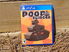 Ein Bild einer der seltensten PS4-Spiele-Discs der Welt: Poop Slinger.