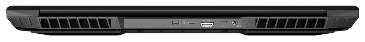 Rückseite: 2x Mini Displayport, HDMI, USB 3.1 Gen 1 (Typ C), Netzanschluss