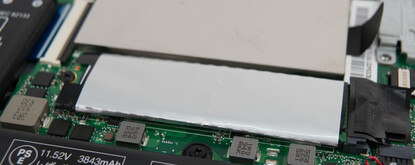 Die M.2-SSD im eingebauten Zustand.