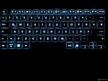 Blaue Tastaturbeleuchtung