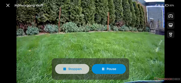 Live-Video ermöglicht Blick in den Garten aus Mähroboter-Perspektive