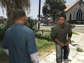 Ein Screenshot von Franklin und Lamar in „Grand Theft Auto V“ 