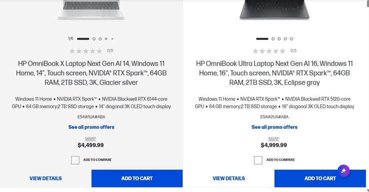 Preise für HP-Laptops mit Nvidia RTX Spark und 20-Core-CPU