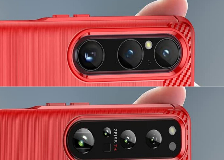 Ein Case-Hersteller erlaubt bereits einen Vergleich der Kameras von Xperia 1 V (oben) vs. Xperia 1 IV (unten). (Bilder editiert von Sumahodigest)