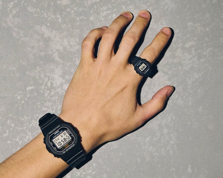 Der G-Shock Nano-Ring ist ungefähr nur ein Zehntel so groß wie ein herkömmliches G-Shock-Modell. (Bildquelle: Casio)