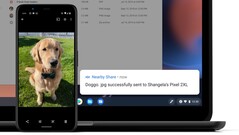 Mit Nearby Share können Fotos, Videos und andere Daten drahtlos an Android-Geräte geschickt werden. (Bild: Google)