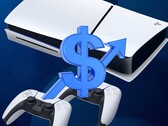PS5-Konsole mit Dollarzeichen und Aufwärtspfeil (Bildquelle: Sony PlayStation, bearbeitet)