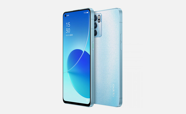 Das reguläre Oppo Reno6 setzt auf ein Design, das entfernt an das Apple iPhone 12 erinnert.