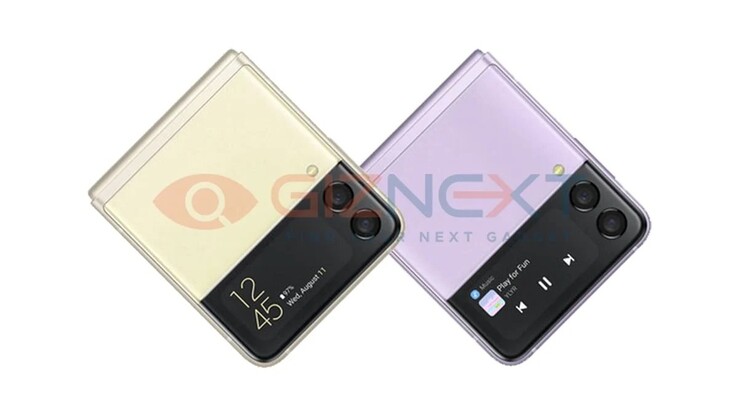 Zwei von mehreren Farben, in denen das Galaxy Z Flip3 von Samsung ab August 2021 zu haben sein wird. (Bild: Giznext)