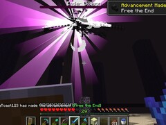 Ein Spieler besiegt den Enderdrachen in Minecraft