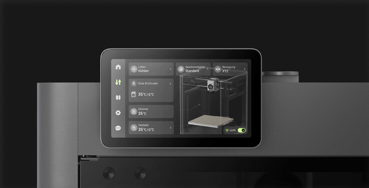 Verbaut ist ein großer Toucbildschirm (Bildquelle: Bambu Lab)