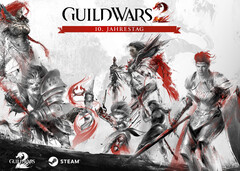 Guild Wars 2 feiert 10. Geburtstag mit Rekorden: 1,3 Mio. Spielergilden, 3,6 Mrd. Events und über 1,8 Mio. legendäre Waffen.