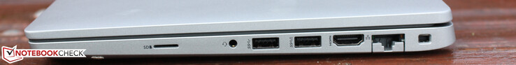 microSD, Audio Combo Port, 2x USB-A 3.0, HDMI, RJ45, Dell Secure Lock