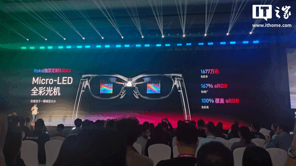 Die Brille Rokid Color verfügt über Micro-LED-Displays.