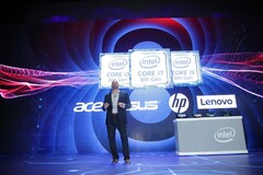 Gregory Bryant stellt die neuen Prozessoren der Whiskey-Lake- und Amber-Lake-Reihe auf der Computex vor. (Quelle: Intel)