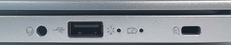 Rechts: kombinierter Audioanschluss, 1 x USB 2.0 Typ-A, Kensington-Lock