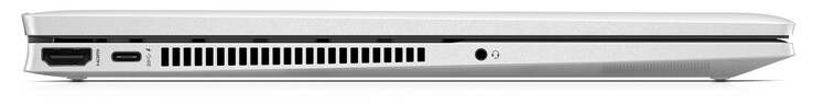 Linke Seite: HDMI, USB 3.2 Gen 2 (Typ-C; Power Delivery, Displayport), Audiokombo