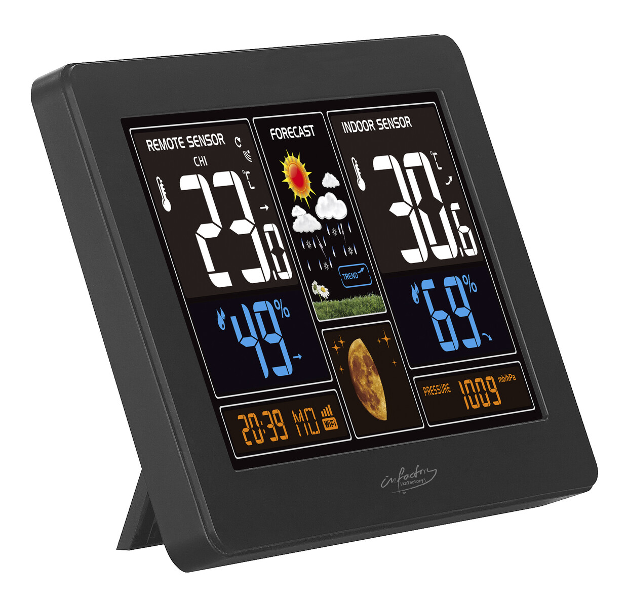 Casativo WLAN Wetterstation Mit XL-Display - Professionelle Wetterdaten Mit Außensensor - App Steuerung