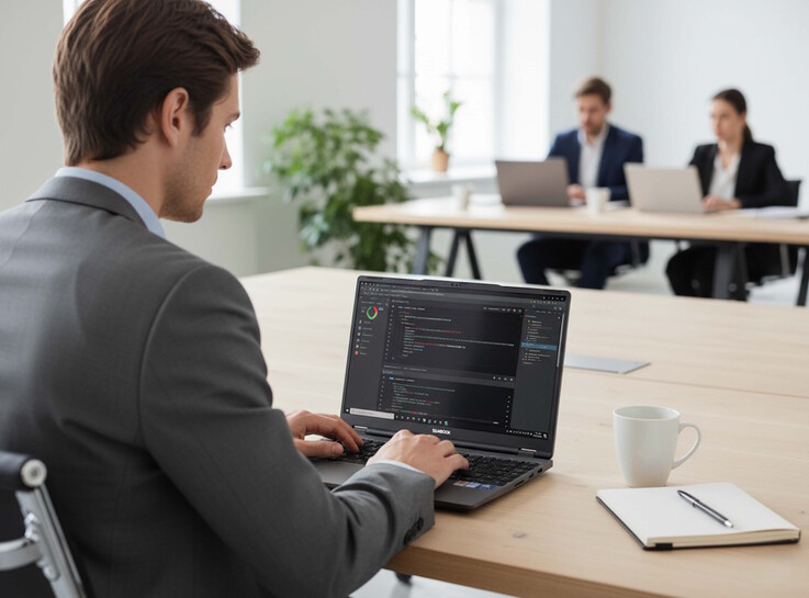 Es handelt sich um ein kompaktes Notebook auch für produktive Anwendungen (Bildquelle: Slimbook)