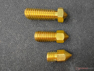 Volcano-Düse; AnkerMake-Düse, MK8-Düse (von oben nach unten)