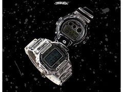 Casio und Joshua Vides verleihen den G-Shock-Uhren einen markanten Comic-Look. Im Bild zu sehen: DW-5600JV-7 (rechts) und DW-6900JV-1 (links)