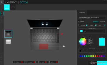 RGB-Einstellungen für Tastatur, Clickpad und RGB-Ring
