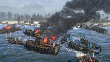 Eine Seeschlacht in Total War: Shogun 2.