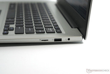 Rechte Seite: Headset, USB 2.0, Micro SD