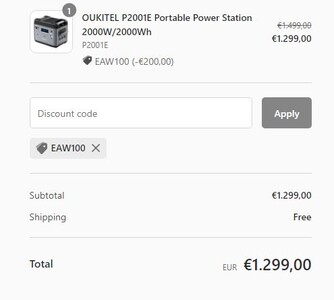 Der Gutscheincode EAW100 ist einzugeben