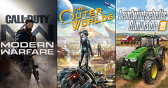 Spielecharts: Call of Duty Modern Warfare vs. The Outer Worlds, LS19 walzt PC platt.