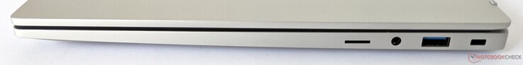 Rechte Seite: microSD-Kartenleser, kombinierter Audioanschluss, 1x USB-A 3.2 Gen2, Kensington Lock