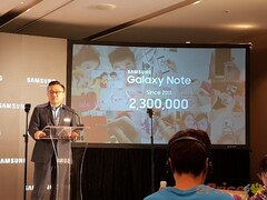Dong-Jin Koh, CEO von Samsung Mobile verkündet den Launch des Galaxy Note 8 in Taiwan.