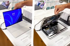 Das OLED-Display des Dell XPS 13 Plus setzt teils auf Klebstoff, der nicht lange hält. (Bild: Scott Meyn / YouTube)