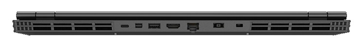 Rückseite: 1x USB 3.1 Typ-C, Mini-DisplayPort, 1x USB 3.1, HDMI, Gigabit LAN, Netzanschluss, Kensington-Lock