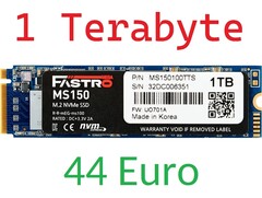 Günstigste 1-TB-NVMe-SSD für nur 44 Euro versandkostenfrei bei Mindfactory (Bild: MegaFastro, bearbeitet)