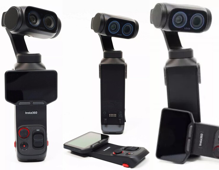 Offizielle Bilder der Insta360 Luna Ultra zeigen die abnehmbare Fernbedienung. Die Kamera ist außerdem in Weiß erhältlich.