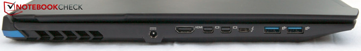 Links: Strom, HDMI, 2x miniDP, Thunderbolt 3, 2x USB-A 3.1