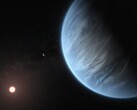 Illustrative Darstellung eines Exoplaneten und eines Sterns