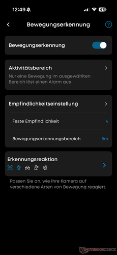 möglichen Einstellungen...