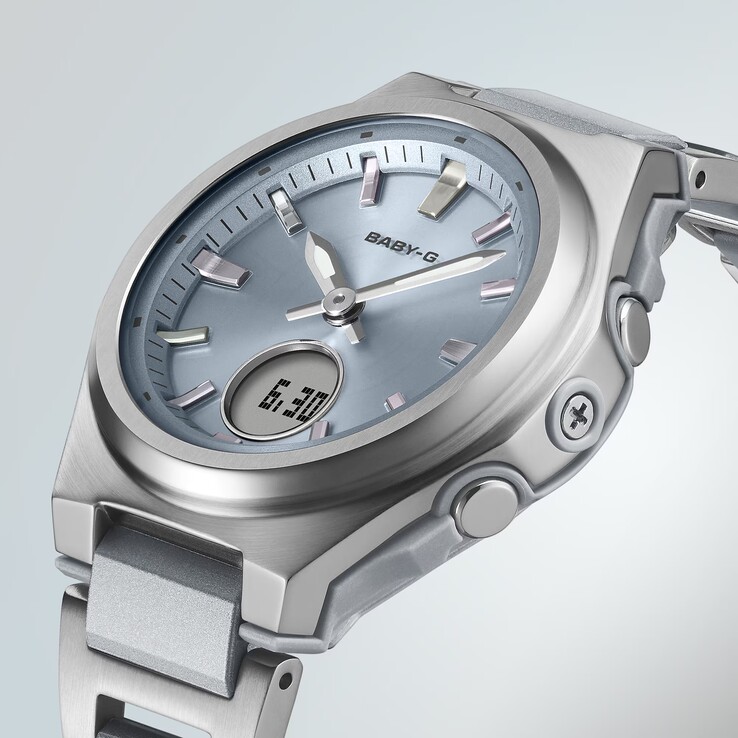 Die Uhren der Casio Baby-G BGA-3000-Serie haben ein rundes Digitaldisplay.