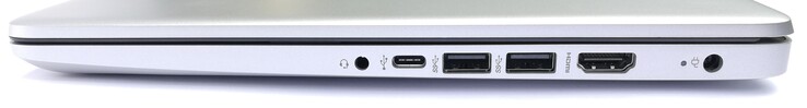 Rechte Seite: Headsetanschluss, 1x USB 3.1 Gen1 Typ-C, 2x USB 3.1 Gen1 Typ-A, HDMI, Netzanschluss