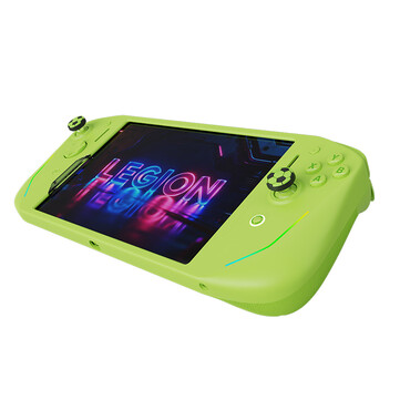 Der Lenovo Legion G9 Controller in Rhein Green wird mit Thumbstick-Kappen geliefert.