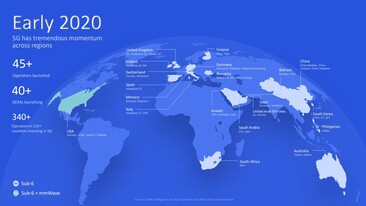 Anfang 2020 sind bereits einige Flecken auf der Erde mit 5G-Netzen abgedeckt.