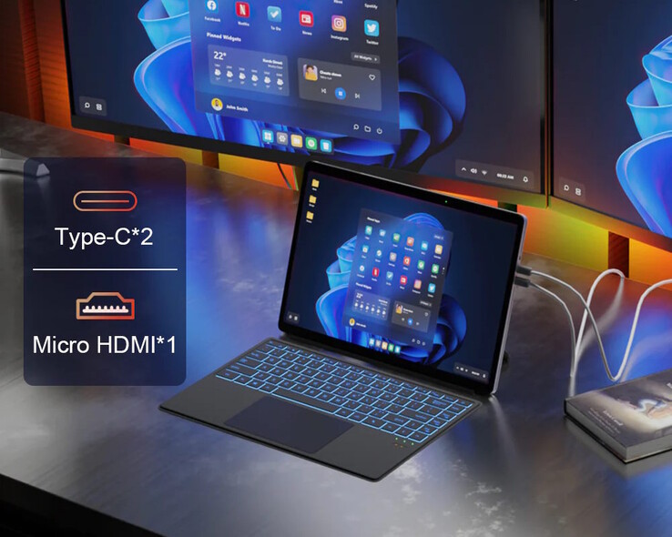 Ein USB Typ C-Anschluss erlaubt den Anschluss von Displays