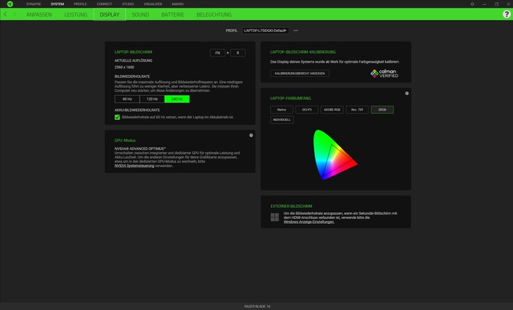 Die Farbmodi in Razer Synapse