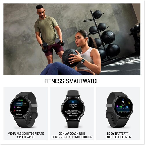 Wie der Name schon andeutet, wird die Garmin Vivoactive 5 hauptsächlich als Fitness-Smartwatch beworben