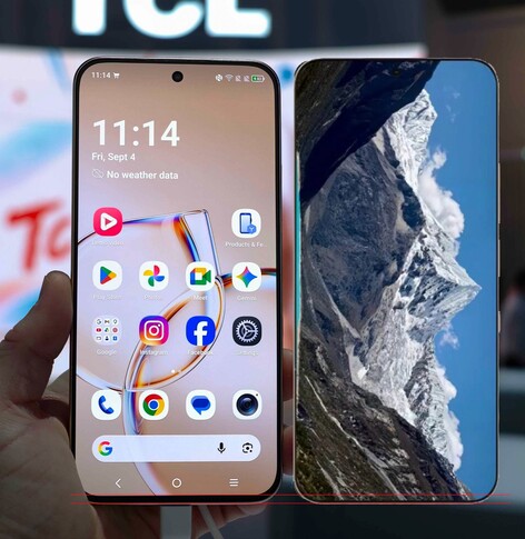 TCL bewirbt das neue P80 Ultra mit extrem dünnen Bildschirmrändern, die nichts mit der Realität zu tun haben.