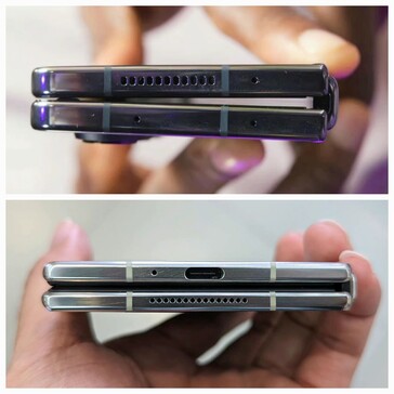 Xiaomi Mix Fold 2 (unten) vs. Samsung Galaxy Z Fold4 (oben)